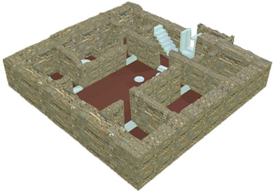 Isometric view of the Hellenistic mansion 